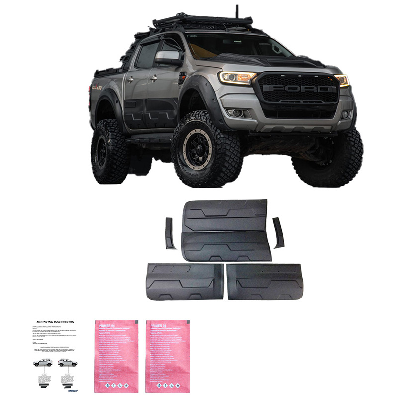 Deurpanelen  Ford Ranger T6/T7/T8 2012-2022 (Jumbo) - Matzwart