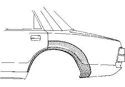 spatbordrand, 4 drs, rechts,-1979 Volvo 240, 1974 -1991