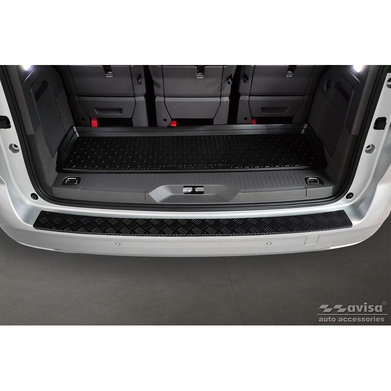 Matzwart Aluminium Achterbumperprotector  Volkswagen Multivan T7 2021- 'Riffled plate'