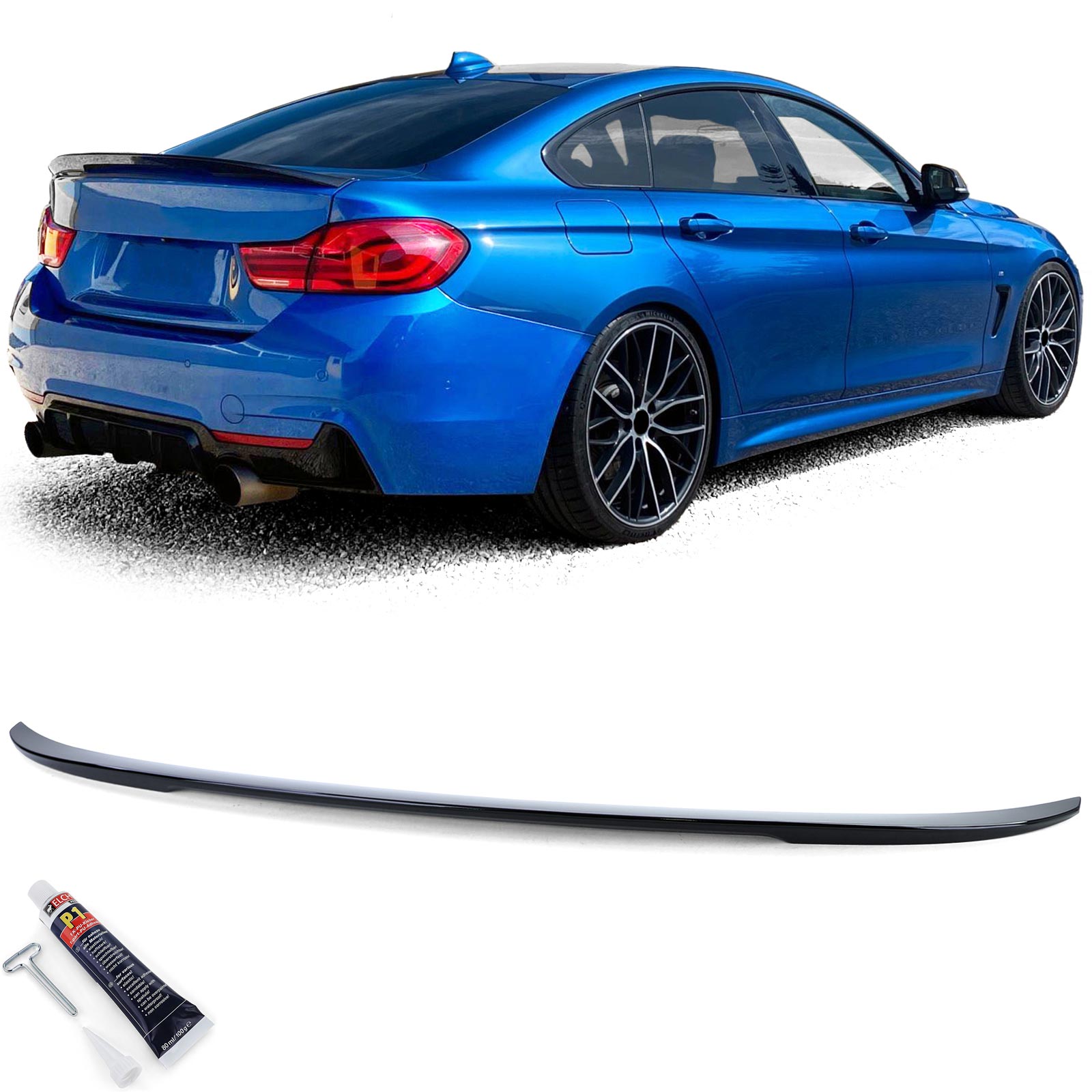 Spoiler BMW 4 Serie F36 Gran Coupe Glans Zwart