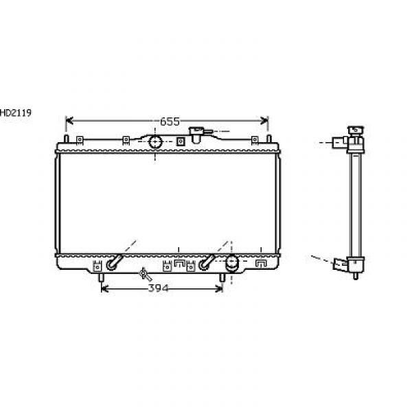 Radiator ACCORD SEDAN 98-02 350x677 85-113 KW +/-AC