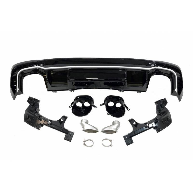 Achterbumper Diffusor Audi A4 B9 19- Glans Zwart RS Look S-Line