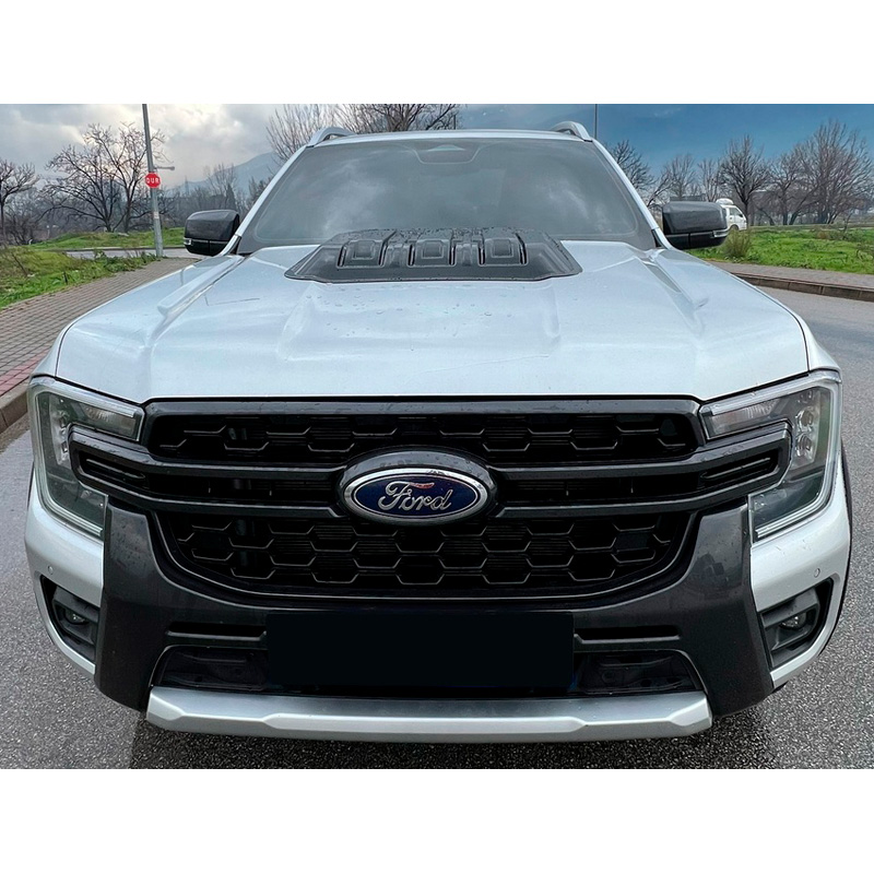 Motorkapluchtinlaat (Scoop)  Ford Ranger T9 2022- - Matzwart