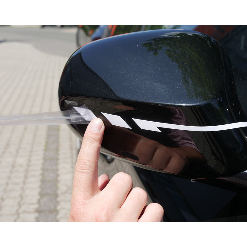 Foliatec PIN-Striping voor spiegelkappen wit - Breedte = 1,3cm: 2x 35,5cm