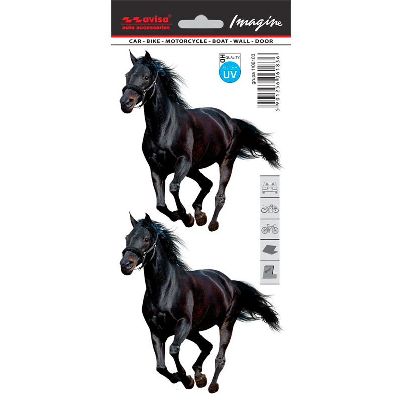 Auto Tattoo Sticker Mustang 2-stuks - 11x12cm