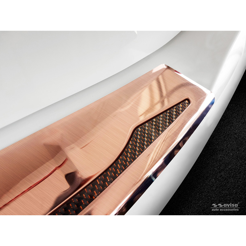 RVS Achterbumperprotector 'Deluxe'  BMW X3 G01 M-Pakket 2017-2021 & FL 2021- 'Performance' Koper 'Brushed Mirror'/Koper Carbon