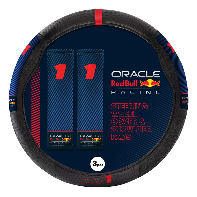 Red Bull Oracle Universele stuurwielhoes + schouderkussens - Type 002 MV1 - Zwart/Rood/Blauw