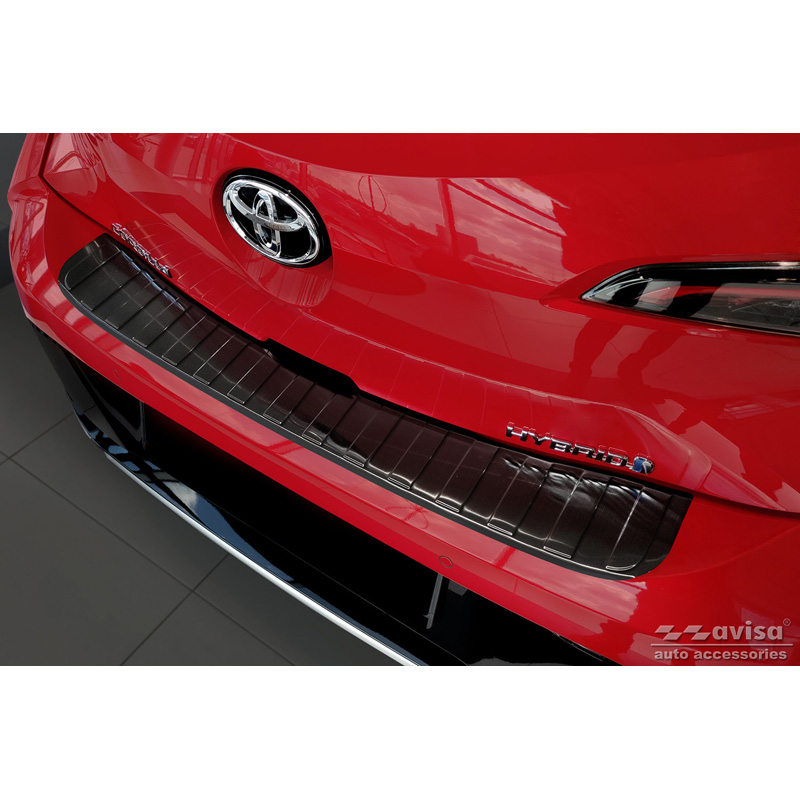 Zwart RVS Achterbumperprotector  Toyota Corolla XII HB 2019- (incl. GR-Sport) 'Ribs'