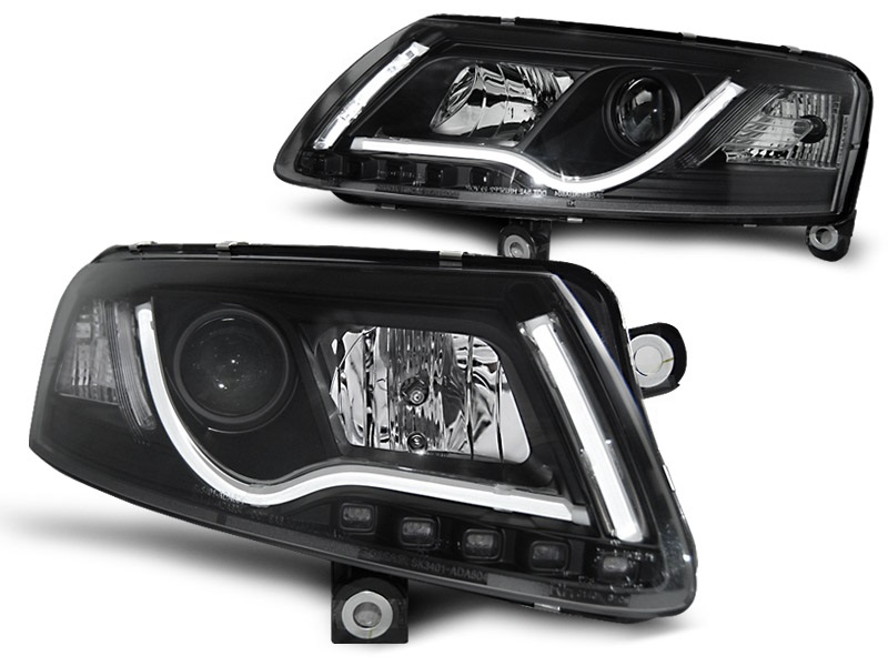 Koplampen Audi A6 4F 04-08 Tube Zwart