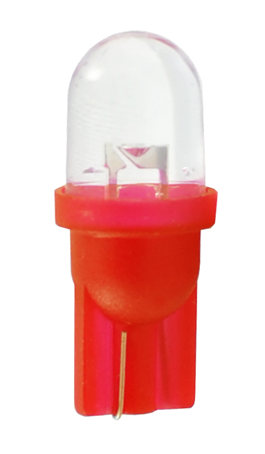 LED T10 W5W Lampjes 12v concave 8mm rood 2 stuks