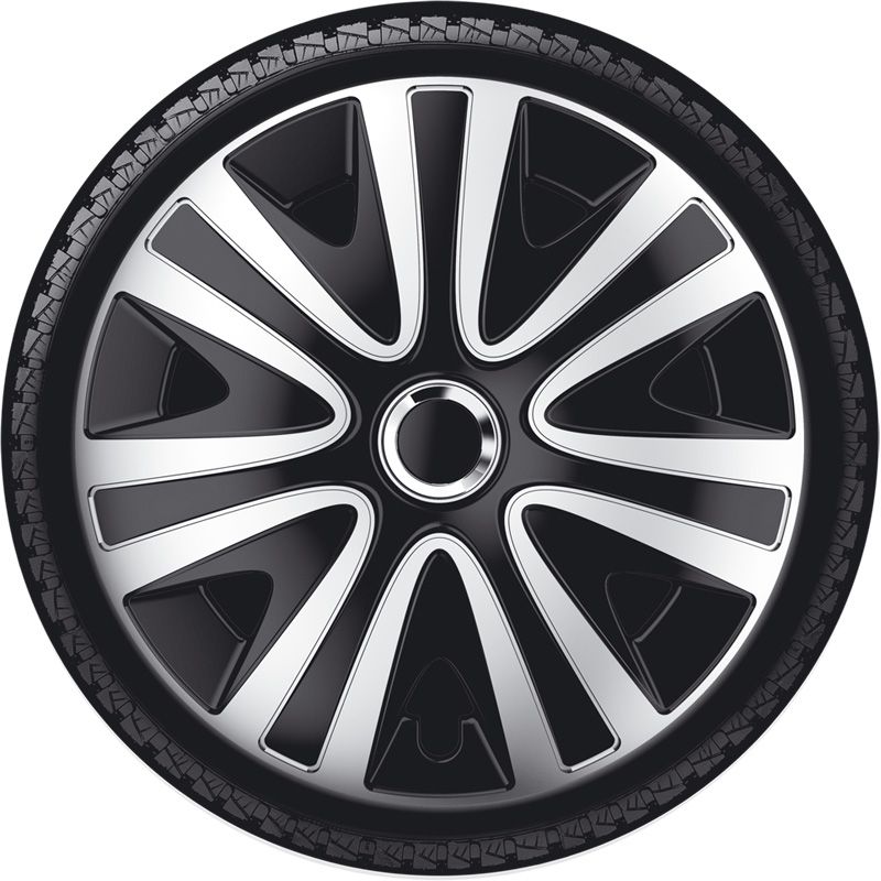 4-Delige Wieldoppenset Rialto Pro 13-inch zilver/zwart
