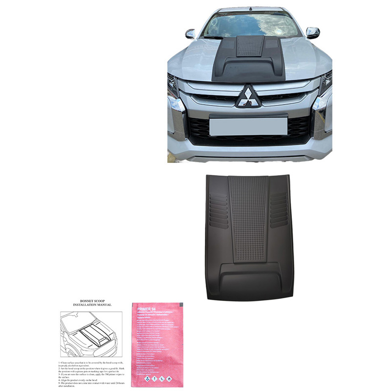 Motorkapluchtinlaat (Scoop)  Mitsubishi L200 Triton 6 2019- - Matzwart