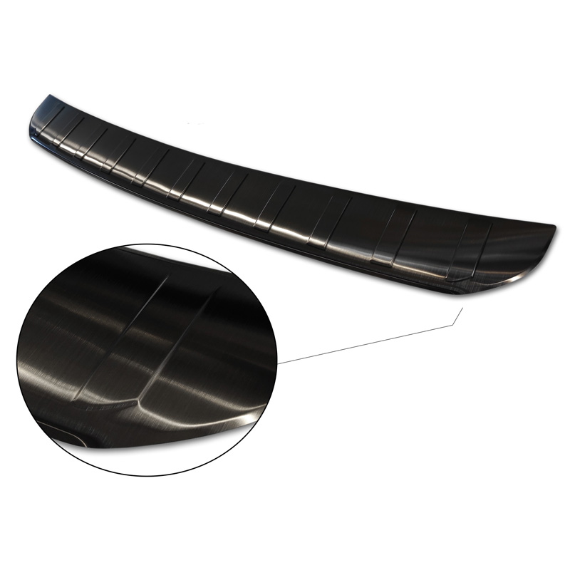 Zwart RVS Achterbumperprotector  Mercedes GLB (X247) incl. AMG 2019- 'Ribs'