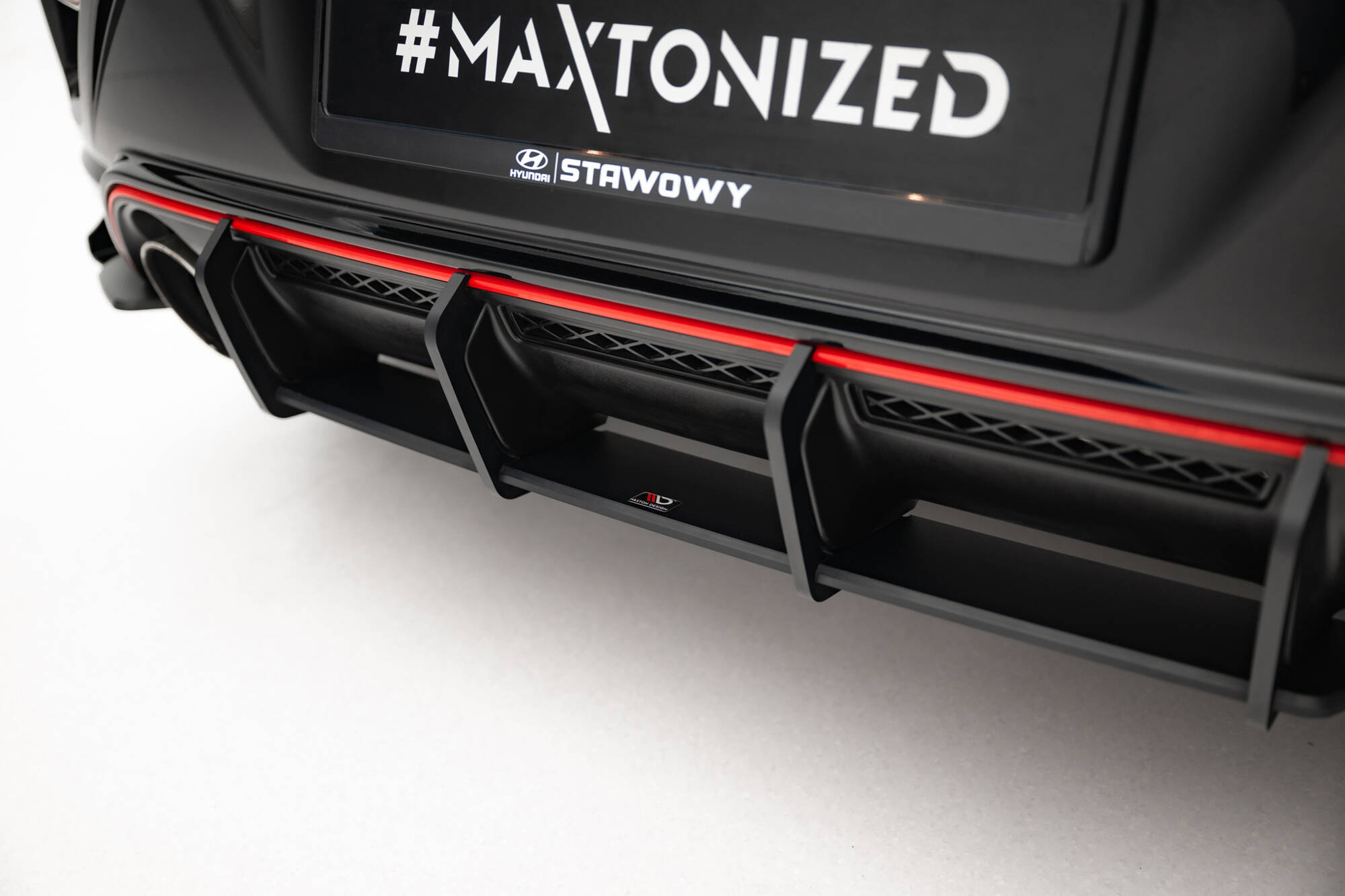 Street Pro Achter Diffuser Hyundai Veloster N MK2 Maxton Glanzend zwart