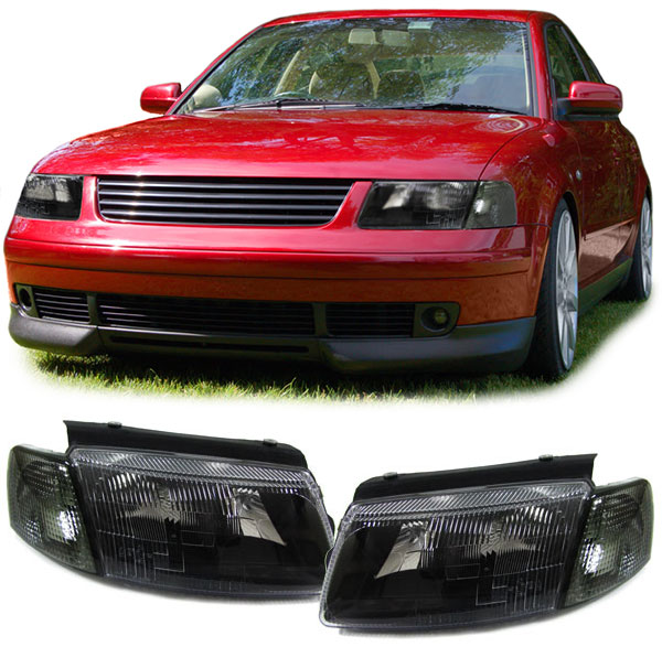 Koplampen VW Passat 3B 97-00 Black H7/H1