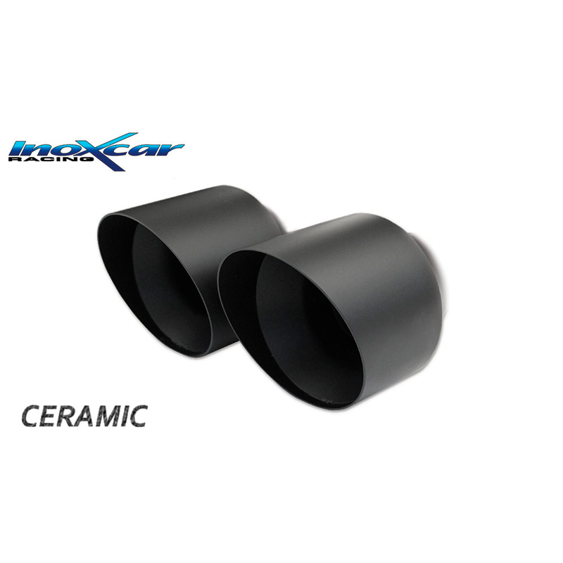 100% RVS Sportuitlaat  Volkswagen Golf VII 1.4 TSI 140-150pk 2013- 2x80mm Ceramic Black