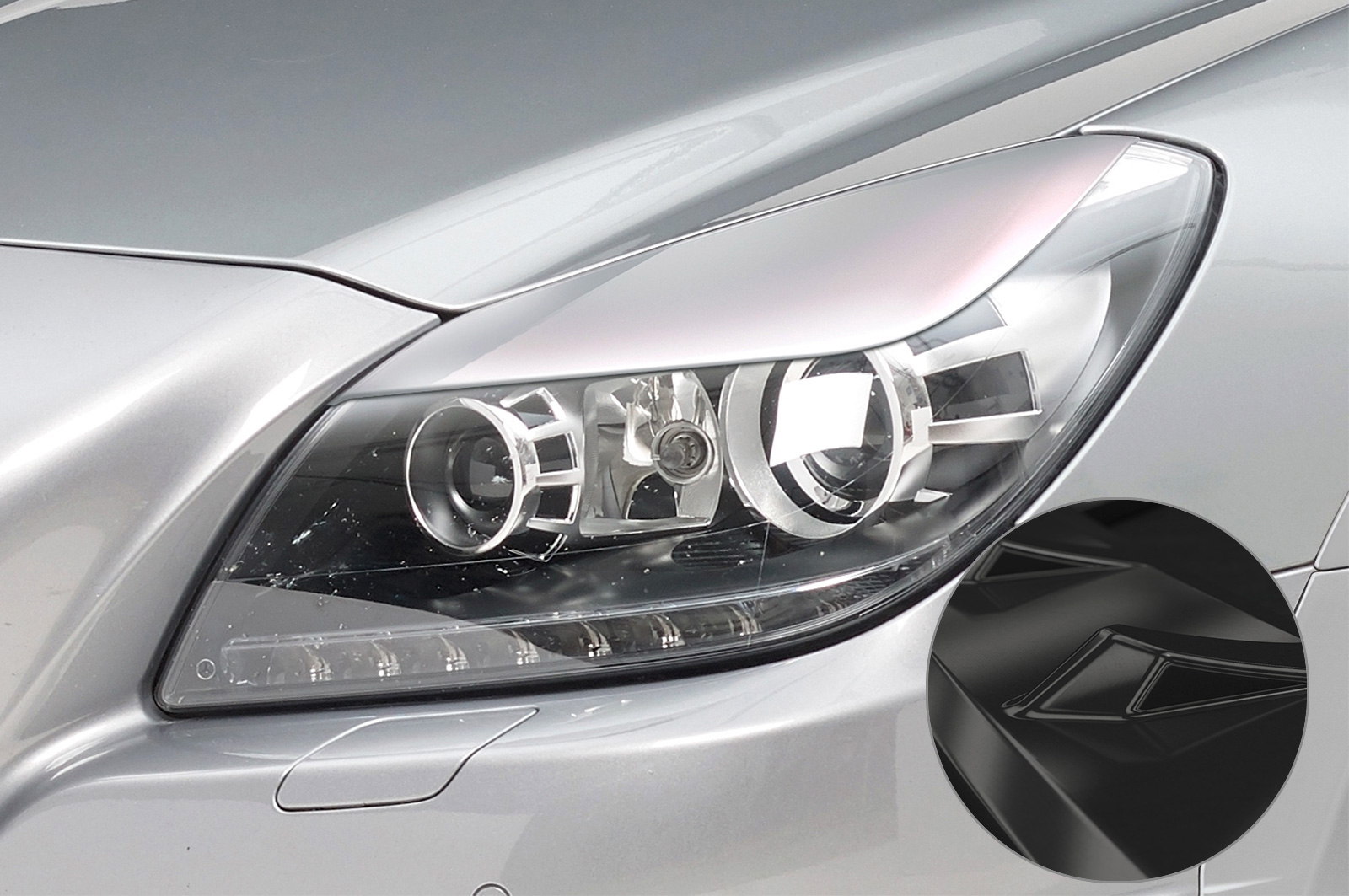 Koplampspoiler Mercedes Benz SLK / SLC R172 CSR Glans Zwart
