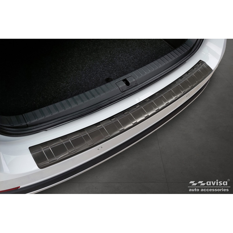 Zwart RVS Achterbumperprotector  Skoda Octavia Scout (NX5) 2020- 'Ribs'