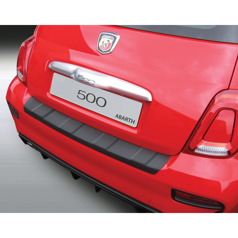 ABS Achterbumper beschermlijst  Fiat 500/500C Abarth 4/2016- Zwart 'Ribbed'