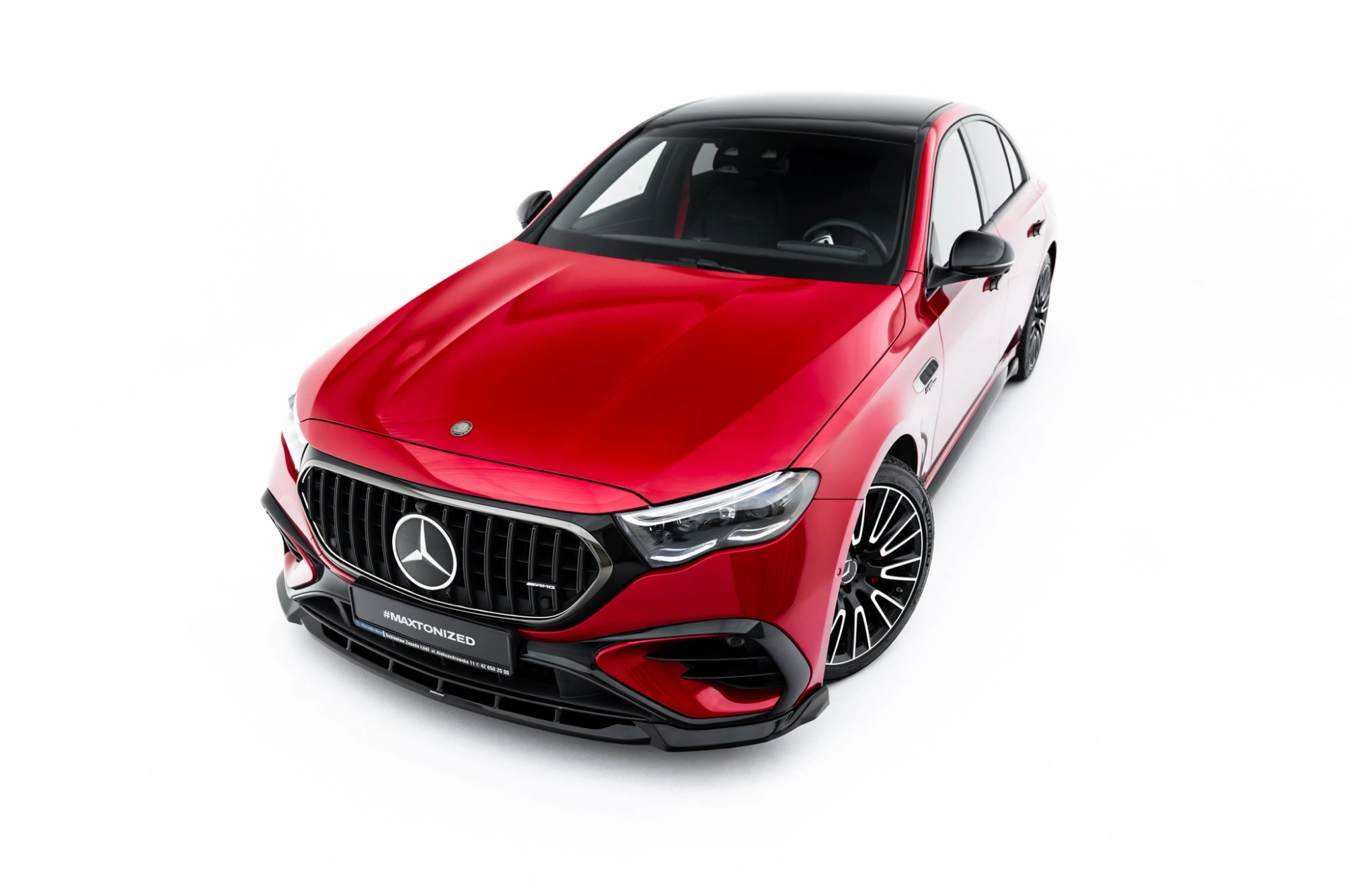 Voorspoiler Mercedes-AMG E53 Sedan / Estate W214 Maxton Glans Zwart