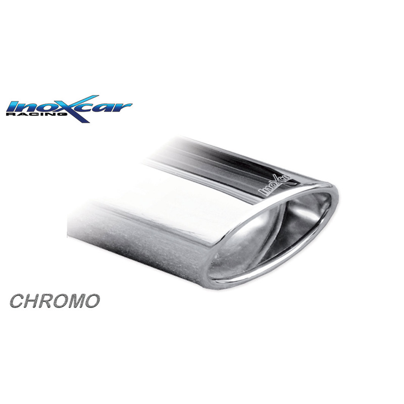 100% RVS Sportuitlaat  Seat Leon 5F 2.0 TDI FR 150pk 2014- 1x120x80mm Oblique