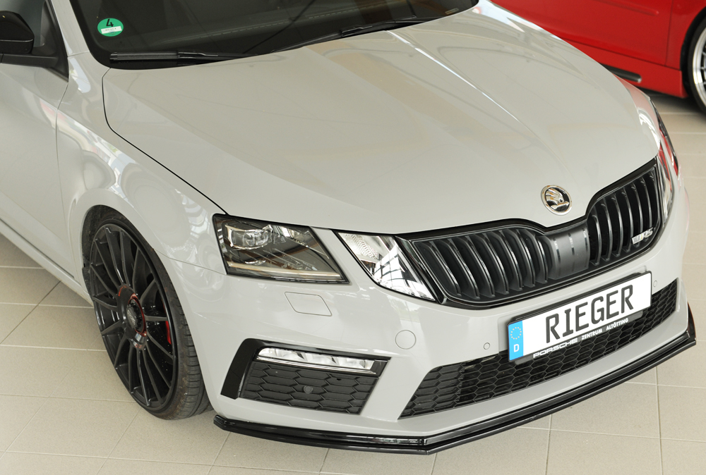 Voorspoiler Skoda Octavia RS 5E Rieger Glans Zwart