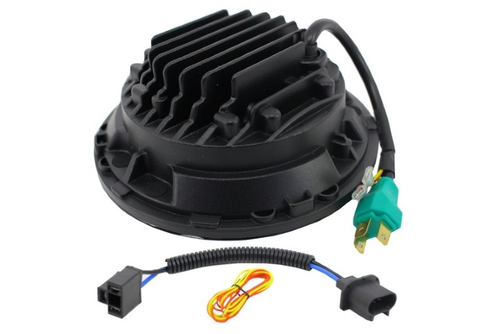 Koplampen VW Golf I / II / Kafer / Jeep Wrangler / Defender Full LED Zwart