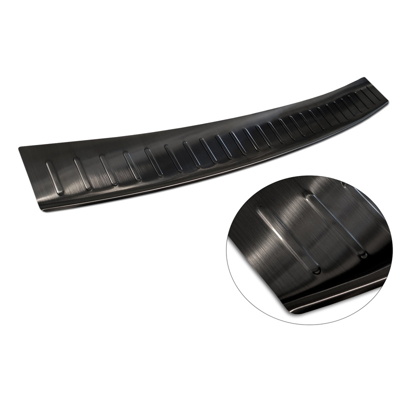 Zwart RVS Achterbumperprotector  Skoda Yeti 4x4 Outdoor version/Adventure 2013-2015 & Facelift 2015-2017 'Ribs'