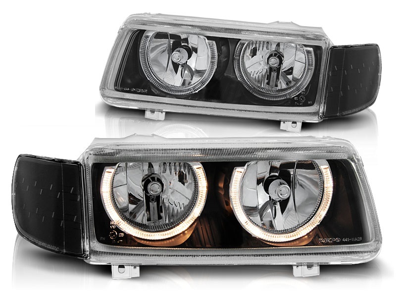 Koplampen VW Passat 35i 93-96 Angel Eyes zwart