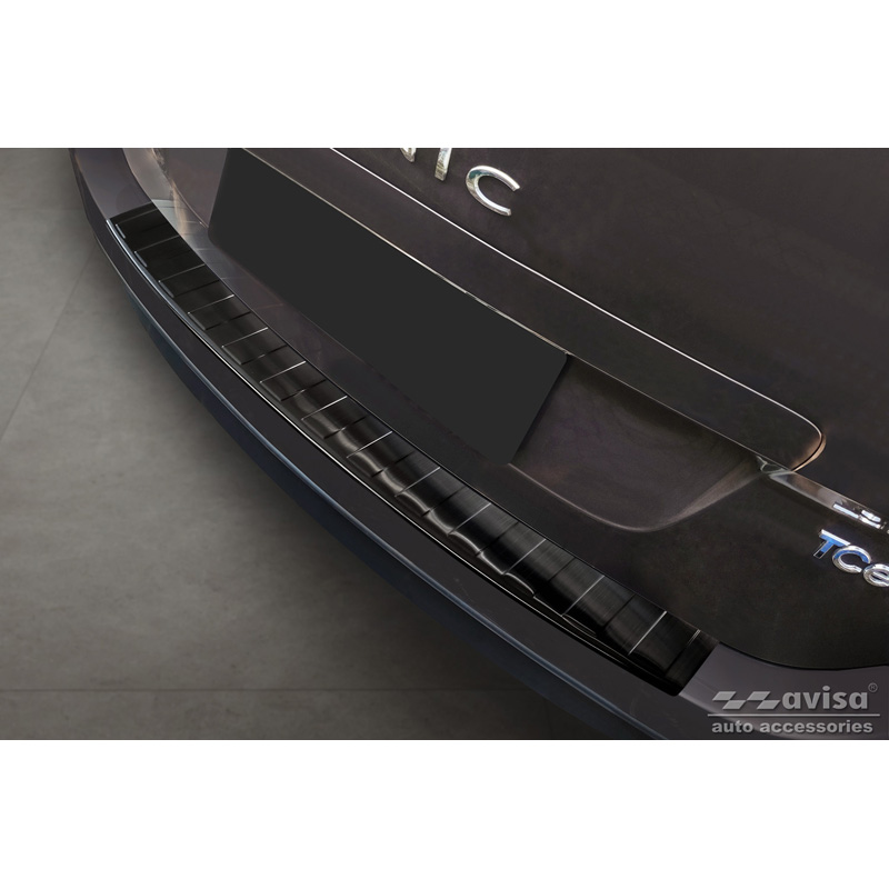 Zwart RVS Achterbumperprotector  Renault Grand Scenic 2009-2013 & FL 2013-2016 'Ribs'