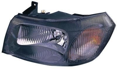 koplamp, H4, zwart, elektr verstelb, rechts Ford Transit, 2000-2
