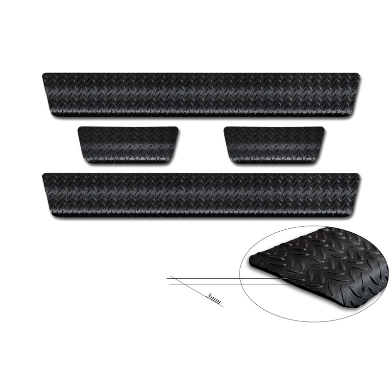 Aluminium Instaplijsten 'Riffled Plate'  Toyota Aygo X 2022- - 4-delig - Zwart