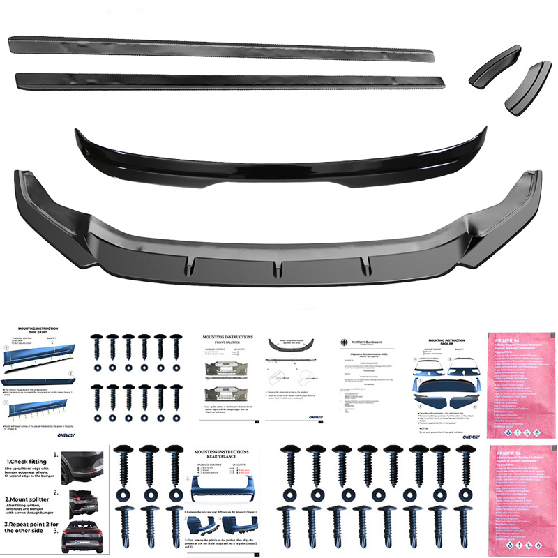 Oneway Complete bodykit  Volkswagen Golf VII (7.5) HB R 2017-2020 - Glanzend zwart