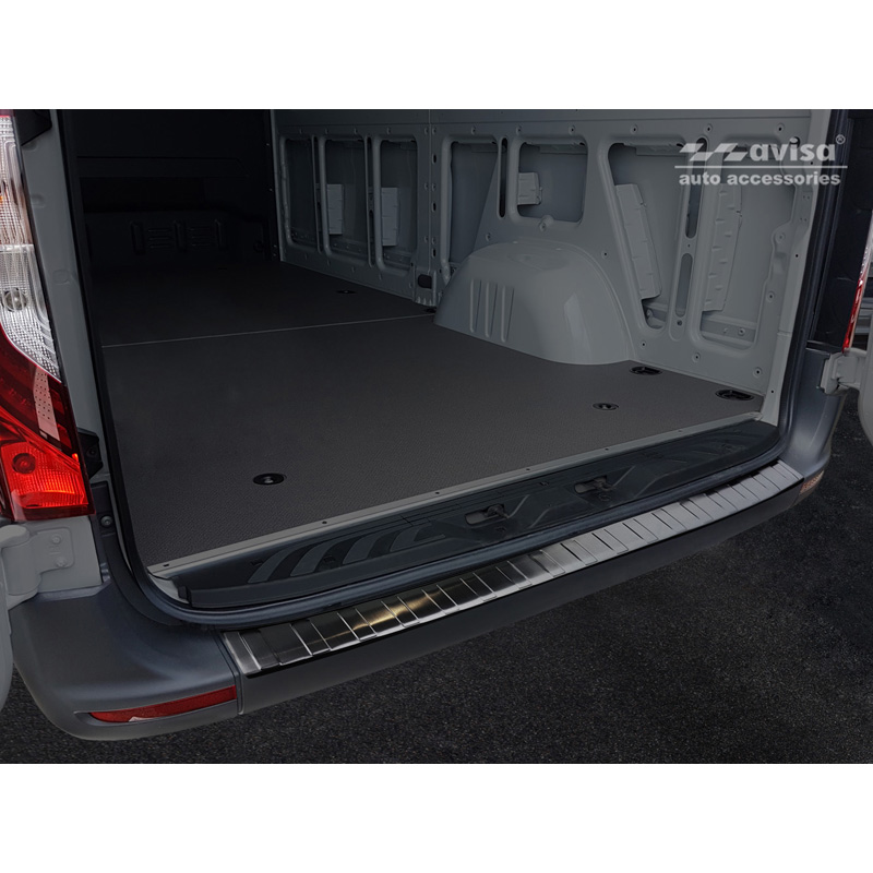 Zwart RVS Achterbumperprotector  Mercedes Sprinter III 2018- 'Ribs'