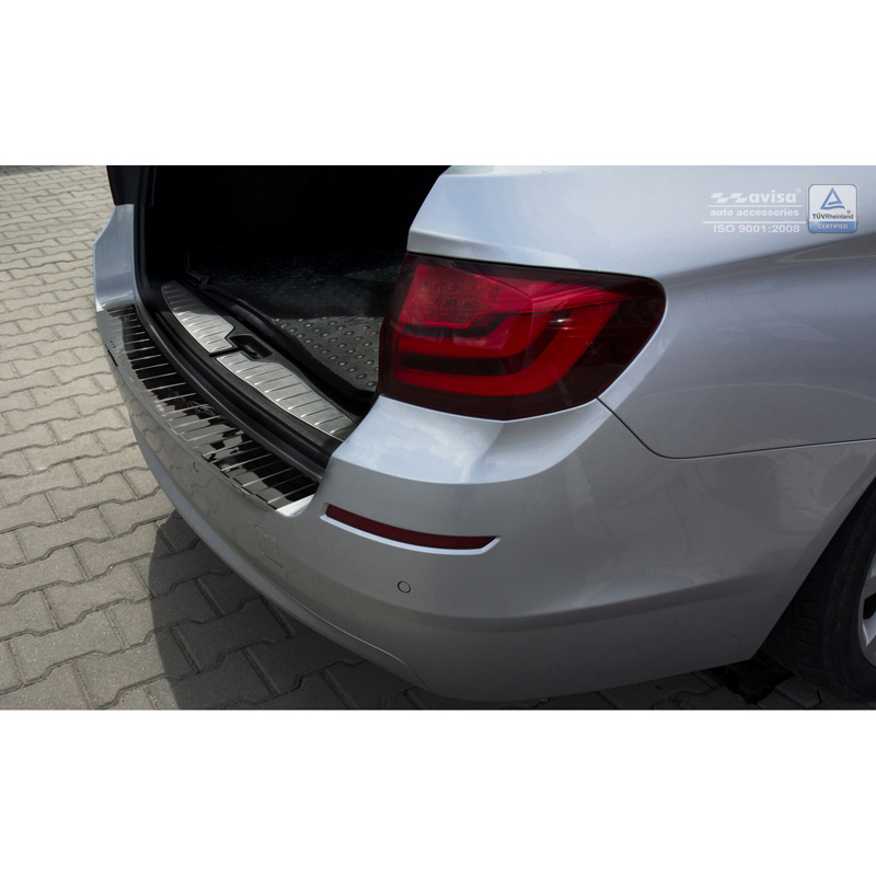 Zwart-Chroom RVS Achterbumperprotector  BMW 5-Serie F11 Touring 2010-2016 'Ribs'