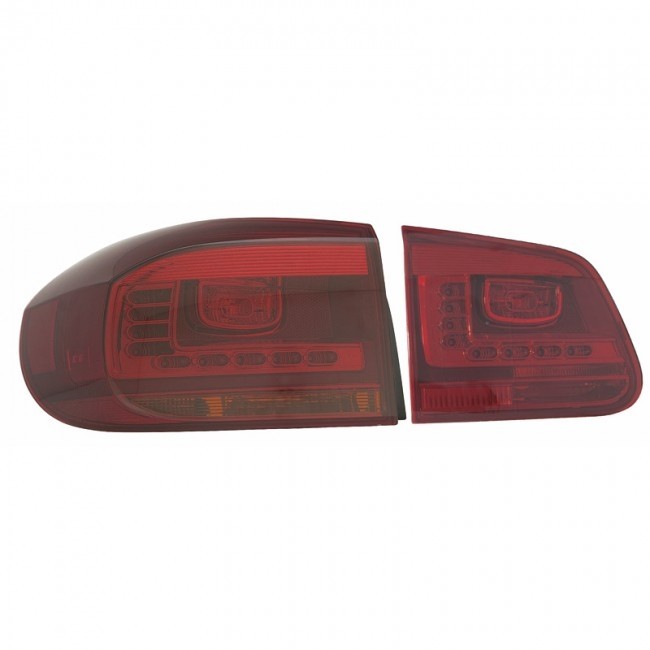 Achterlichten R-Look LED Volkswagen Tiguan 2011-2016 Rood/Smoke
