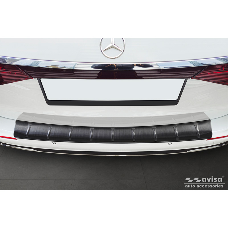 Zwart RVS Achterbumperprotector  Mercedes E-Klasse (S214) Estate 2023- 'Ribs'