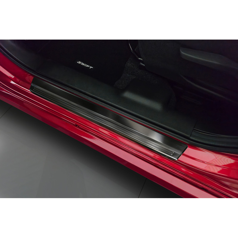 Avisa Zwart RVS Instaplijsten  Suzuki Swift VI 2024- - 'Lines' - 4-delig