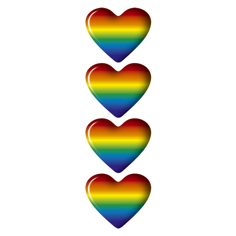 Auto Tattoo Sticker Heart 3D rainbow - 2,8x2,3cm