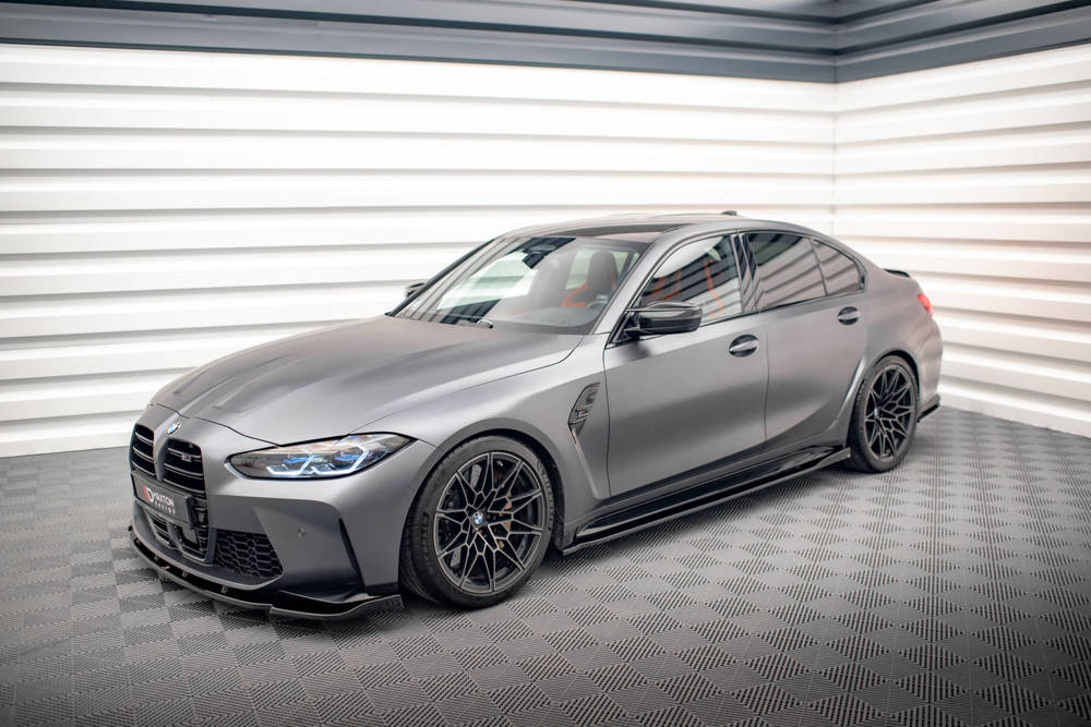 Zijskirts V.2 BMW M3 G80 / G81 Maxton Glans Zwart