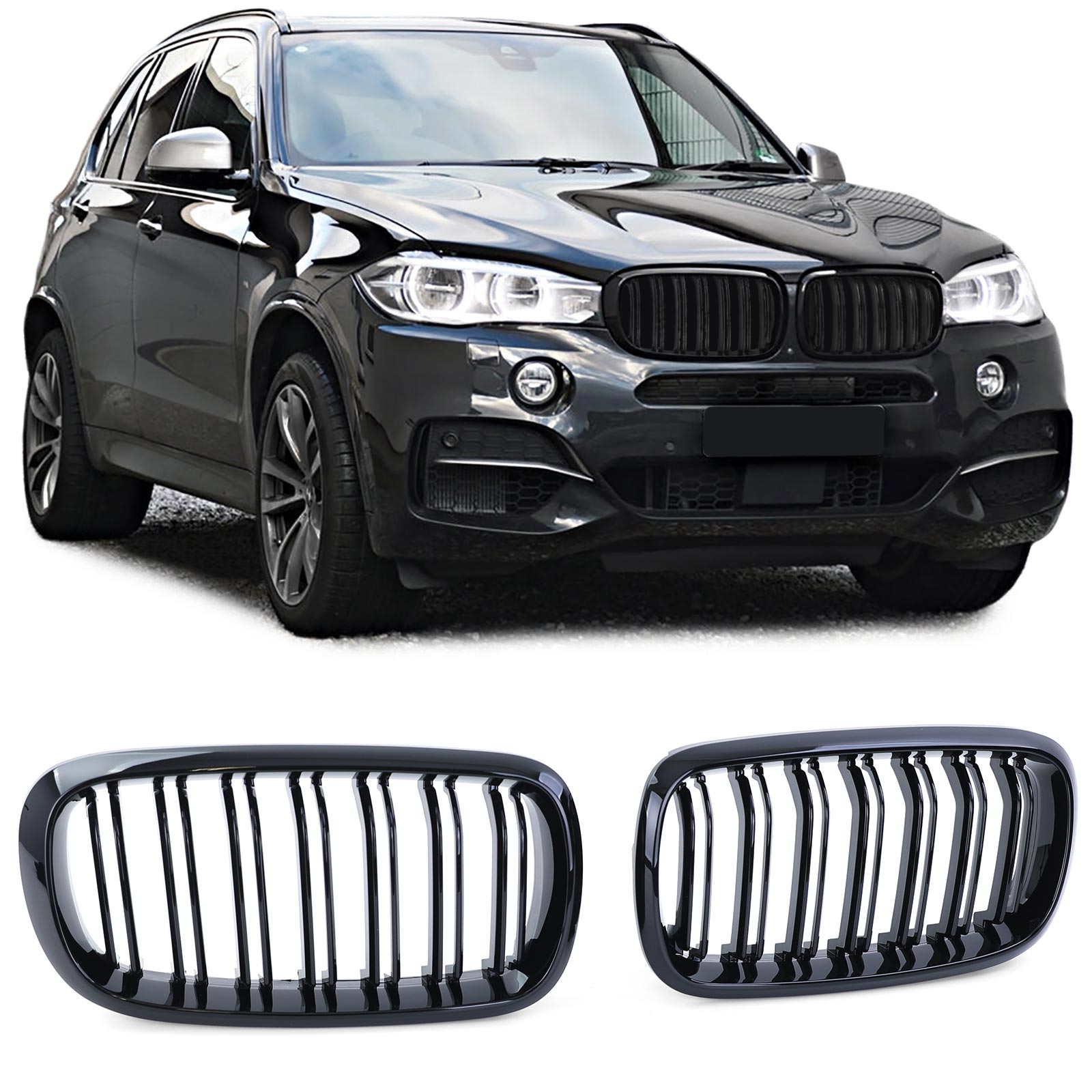 Grills BMW X5 F15 X6 F16 2013-2018 Glans Zwart