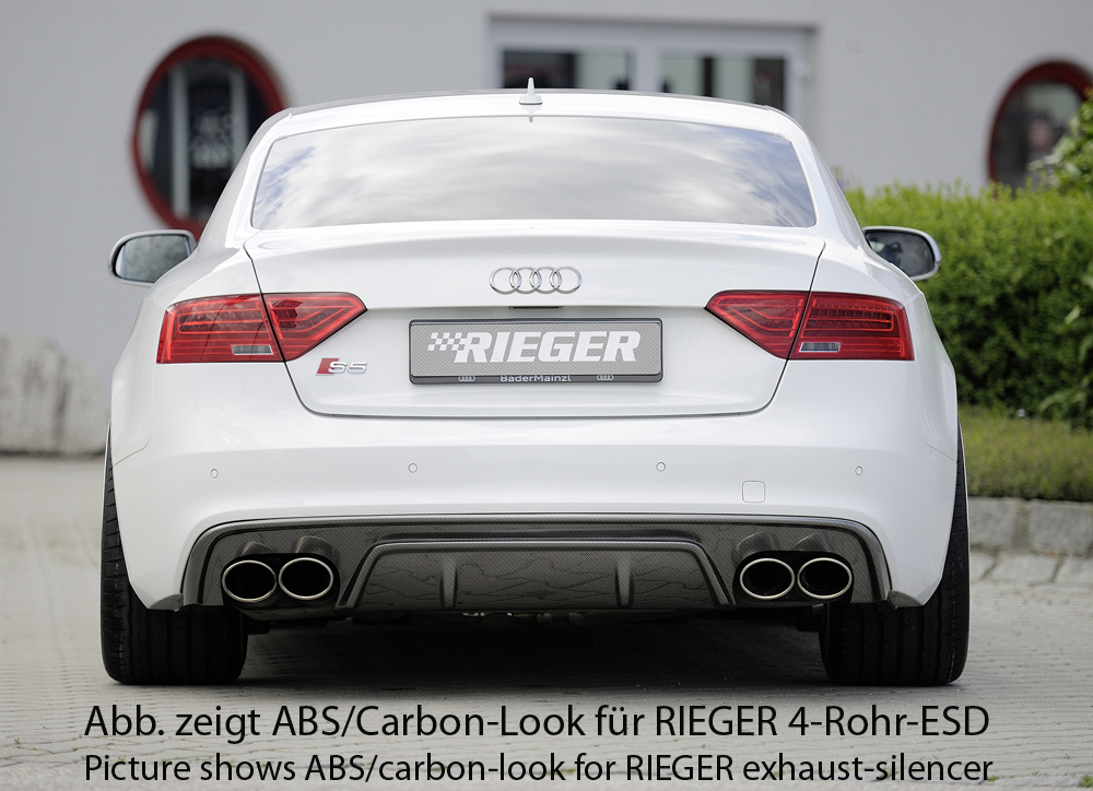Diffuser Audi S5 & A5 S-Line B8 FL Rieger Glans Zwart