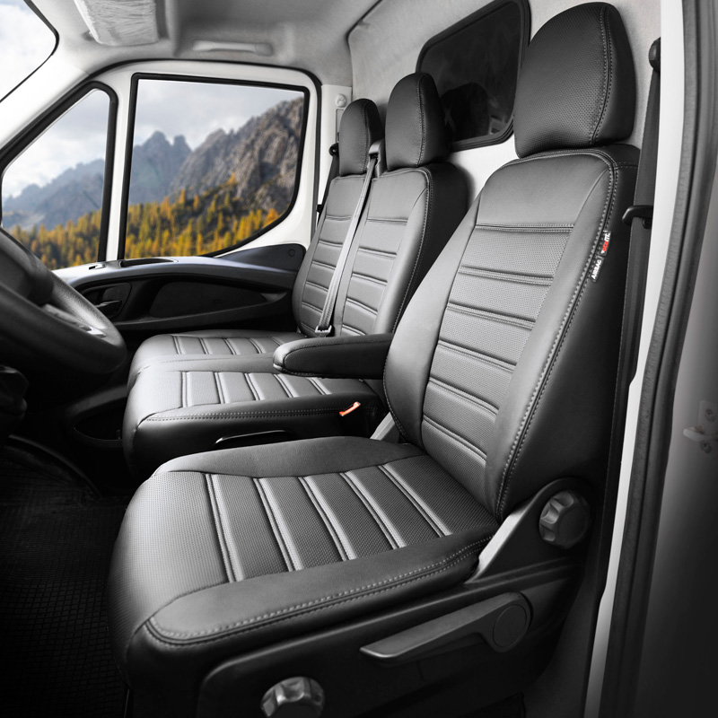 New York Design Kunstleder Stoelhoezenset 2+1  Renault Master/Opel Movano/Nissan NV400 2010-2019 & Facelift 2019- (split in zitvlak/rug bank)