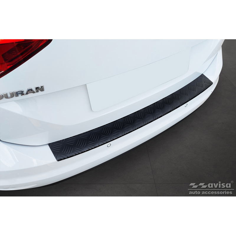 Matzwart Aluminium Achterbumperprotector  Volkswagen Touran III 2015- incl. R-Line 'Riffled Plate'