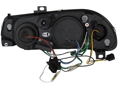 Koplampen Alfa Romeo 156 LED Devil Eyes DRL look Zwart