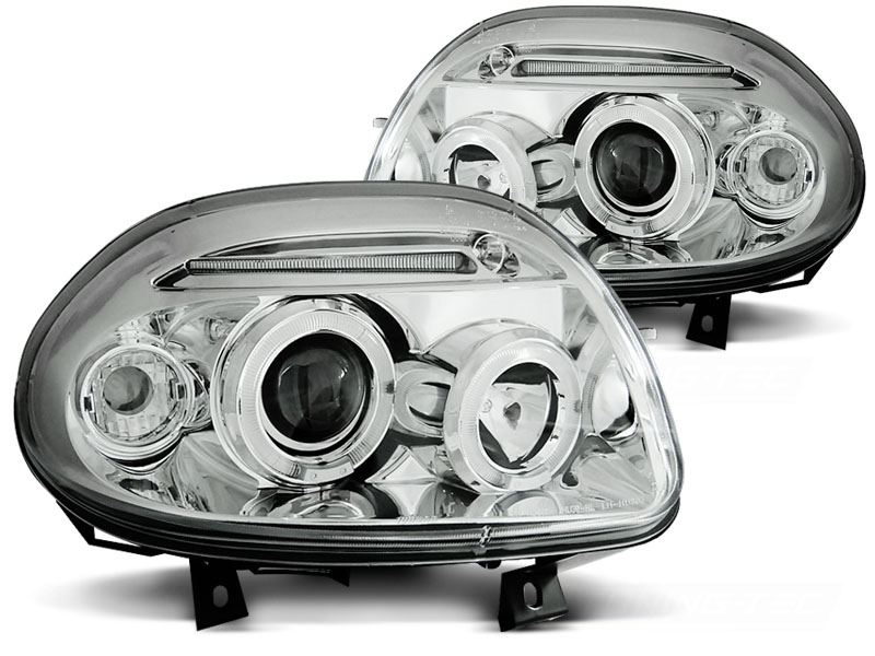 Koplampen Angel Eyes Renault Clio B 9.98-5.01 Chroom