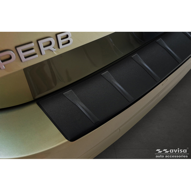 Matzwart RVS Achterbumperprotector  Skoda Superb IV Combi 2023- 'Ribs'