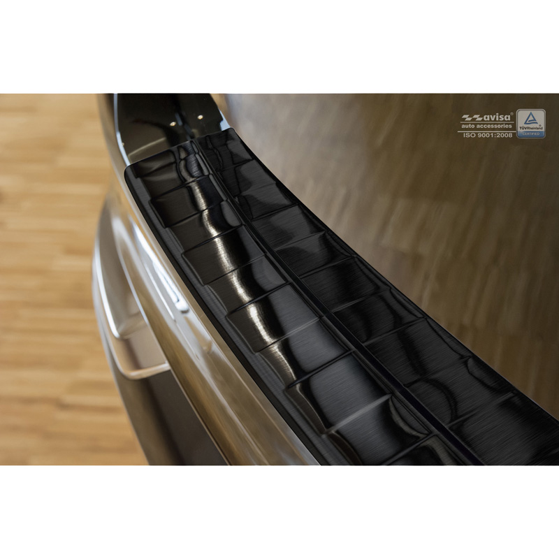 Zwart RVS Achterbumperprotector  Volvo XC90 2015-2019 & alle Facelift modellen 'Ribs'