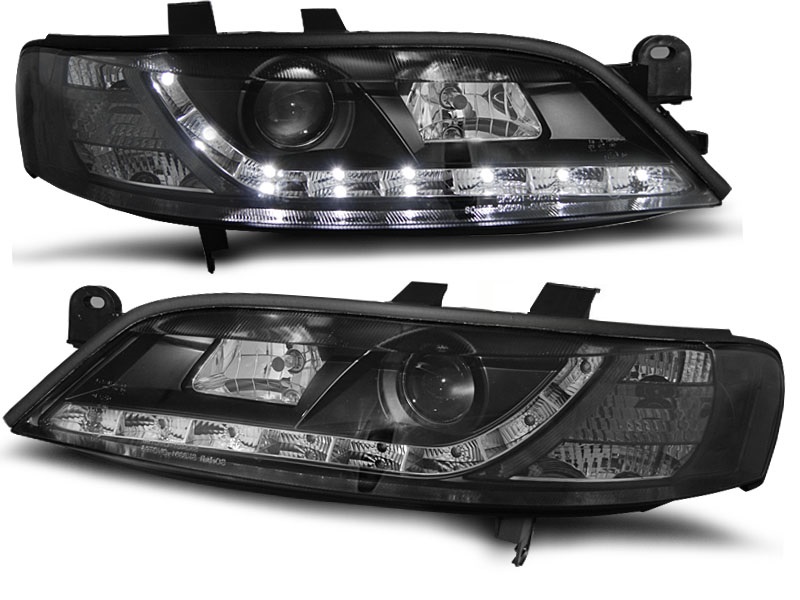 Koplampen Opel Vectra B 96-99 Black + HaloRim