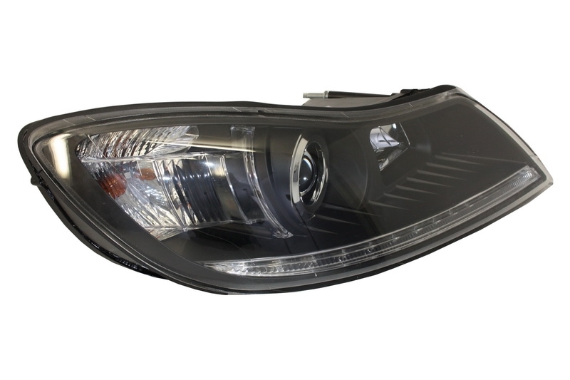 Koplampen Skoda Octavia 09-12 DRL look Devil Eyes zwart